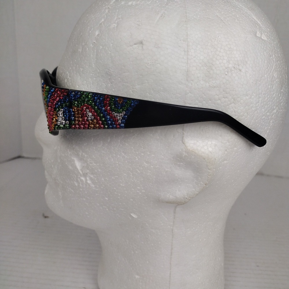 JIMMY CRYSTAL NEW YORK JCS911 BLACK AUTHENTIC SUNGLASSES 59-16 - Picture 3 of 12